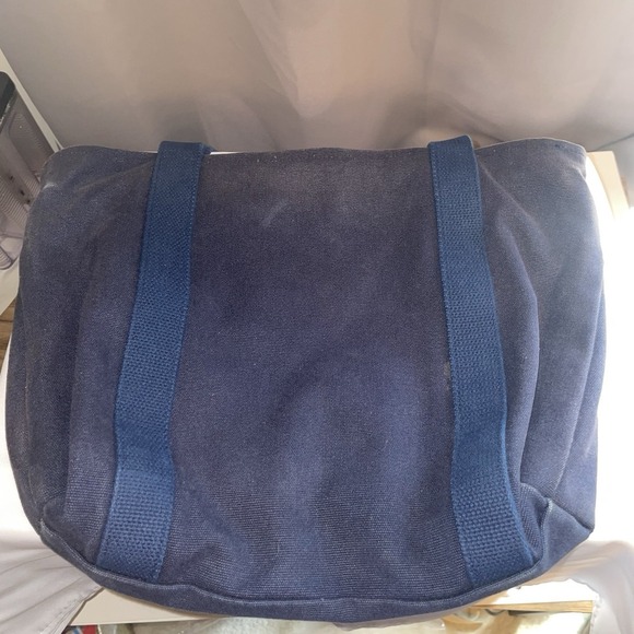 Bags & Sew On Canvas Tote Bag Purse Beach Pool Bag Navy Blue Red White Sailboats - Picture 5 of 16